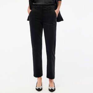 J Crew Womens Velvet Kallie Pant Sz 22 Black Straight Leg Minimalist Preppy